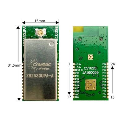 2.5uA Wireless 3.0 Ti CC2530 โมดูล ZigBee 20dBm เสาอากาศ PCB PCB